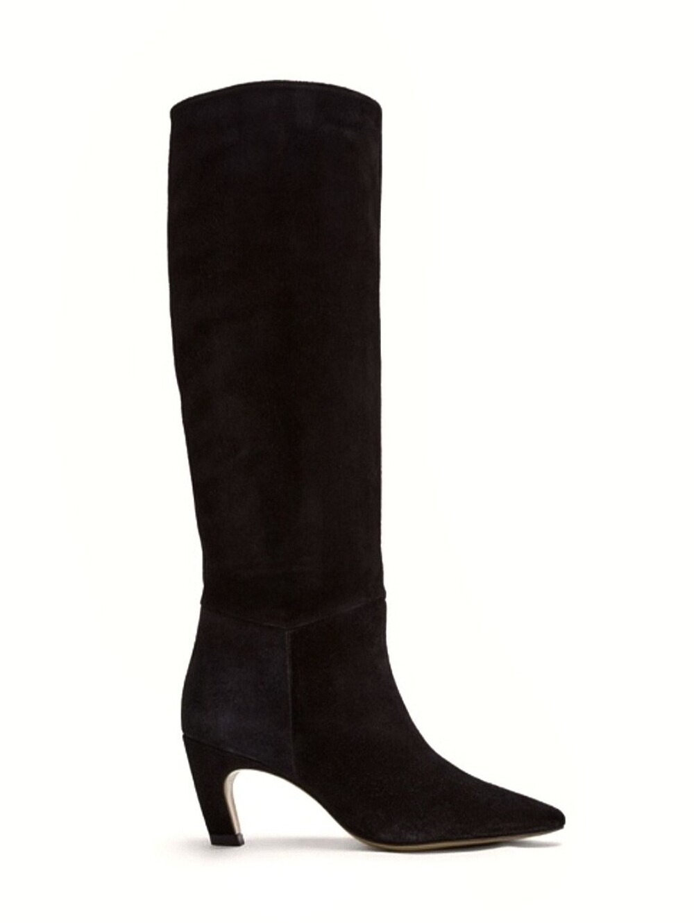 EVERLANE Banana Boot US 10.5 Black Suede Tall Knee-High Heeled Boots